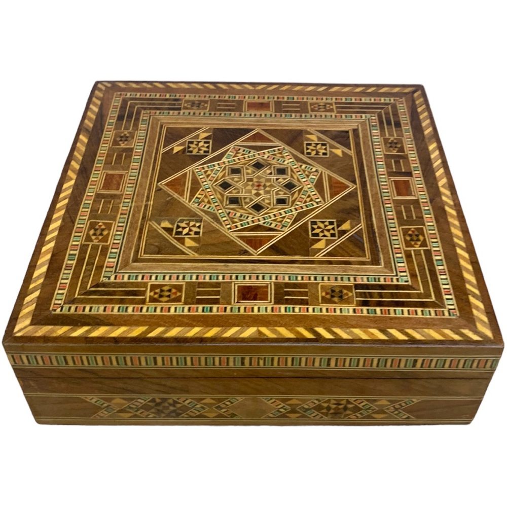 Mandala Boho Handcrafted Wood Velvet Lined Keepsake Box Decorative Case